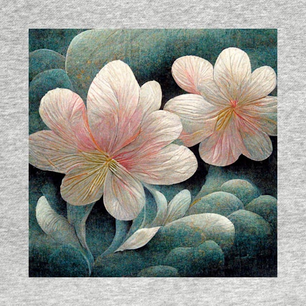 Traditional Japanese Flowers Painting Canvas #1 by AntielARt